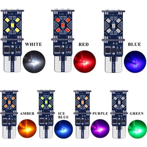 2PCS T10 W5W LED Car Parking Lights 2016 15SMD 168 194 Bulb Auto Interior Wedge Bulbs Reading Dome Lamp Super Bright White 12V