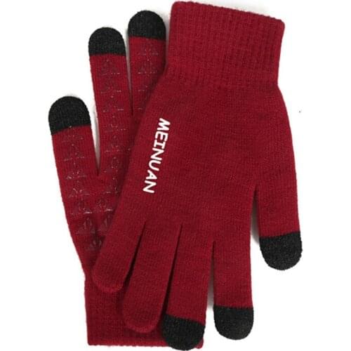 Knitted Gloves For Men Winter Autumn High Quality Mens Touch Screen Gloves Cycling Gloves