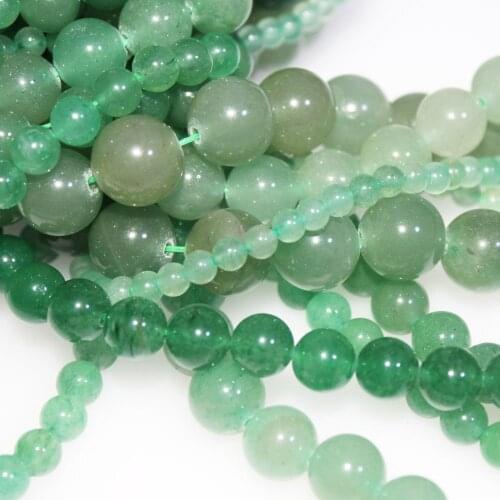 Wholesale Natural Stone Green Aventurine Beads Round Loose Beads 4mm 6mm 8mm 10mm 12mm for Jewelry Making DIY Bracelets Necklace