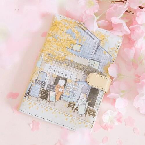 Creative Agenda Romance Cherry Blosson Notebook Illustration Grid Hand-painted School Diary Notepad Planner Office Supplies