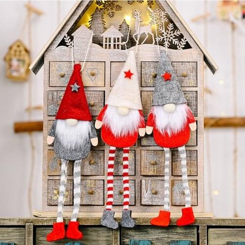 Forest Old Man Christmas Gnome Santa Doll Xmas Tree Ornament Hang Pendant Christmas Decoration Faceless Doll New Year Home Decor