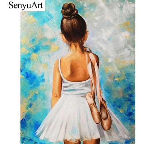 SenyuArt Diamond Painting Full Round Embroidery Picture Mosaic Art Accessories Ballet Ballerina Girl Cross Stitch Kit Home Decor