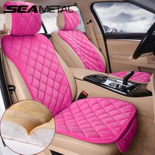 One-piece Car Seat Cover Universal Warmer Plush Rear Seat Cover Automobiles Seat Cushion Protector Mat Auto Interior Accessories