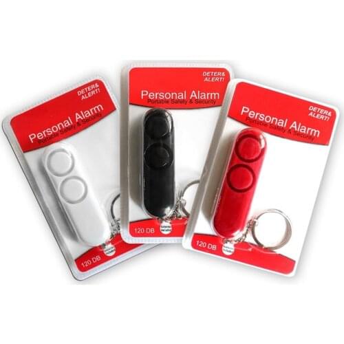 120dB Self Defense Anti-rape Device Dual Speakers Loud Alarm Alert Attack Panic Safety Personal Security Keychain Bag Pendant