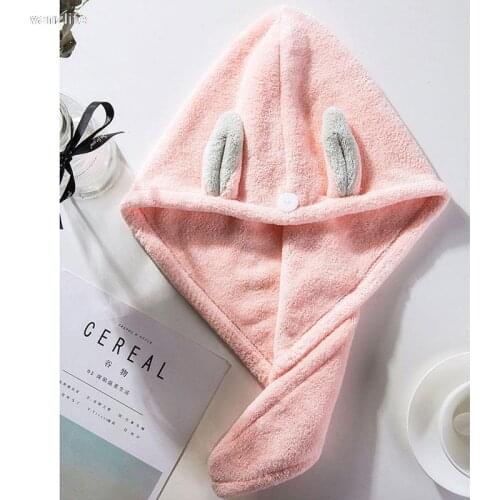 Vanzlife Coral velvet absorbent dry hair cap quick-drying towel hooded cute female hair quick dry hair towel adult shower cap