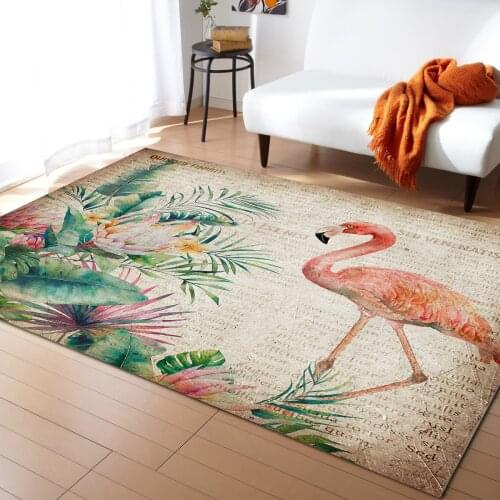 Flamingo Tropical Plant Vintage Carpet for Living Room Children Bed Room Floor Mats Window Bedside Home Decor Rugs