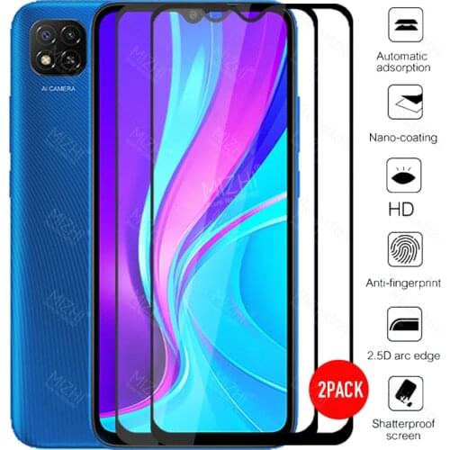 2pcs Full Cover tempred Glass For xiaomi redmi 9c NFC redmi9c screen protector on xiomi redmy 9 c NFC safety protective film