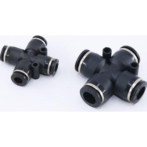 1 PCS Black PZA series Pneumatic Fitting 4-Way Cross Connector for 4/6/8/10/12MM