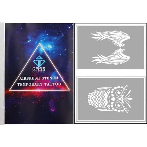 20pcs/set Waterproof Temporary Henna Tattoo Stencil Reusable Airbrush Stencil for Body Art Arm Sleeve Large Mediun Size STE114