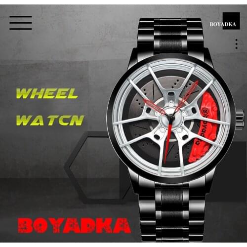 2021 Rim Hub Watch Wheel Wristwatch Mens Watches Clock Sport Car Custom Design Creative Men Wrist Watch Relogio Masculino