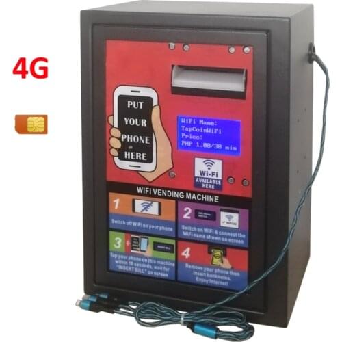 2021 New Business Ideas Vending Machine Outdoor 4G Banknote Operated WiFi Hotspot Add 3-in-1 Charging Cable Vending Machine