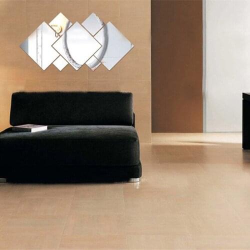 3D Mirror Diamond Wall Sticker DIY Removable Decal Home Room Art Mural Decor Wall Decal ALI88