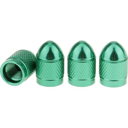 4x Aluminum Style Rim Valve/Wheel Air Port Cover Stems Cap Green