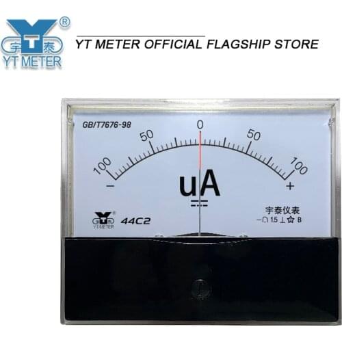 +44c2 DC positive and negative ammeter microammeter milliammeter ± 25ua 50mA 5A 10A two way instrument - + 80 * 100mm size