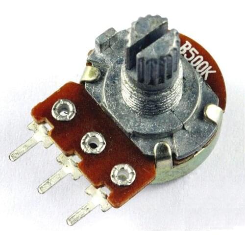 5pcs 500K Ohm B500K Knurled Shaft Linear Rotary Taper Potentiometer