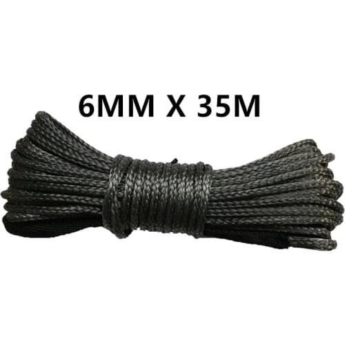6mm x 35m synthetic winch lines uhmwpe cable plasma rope with sheath car accessories free shipping
