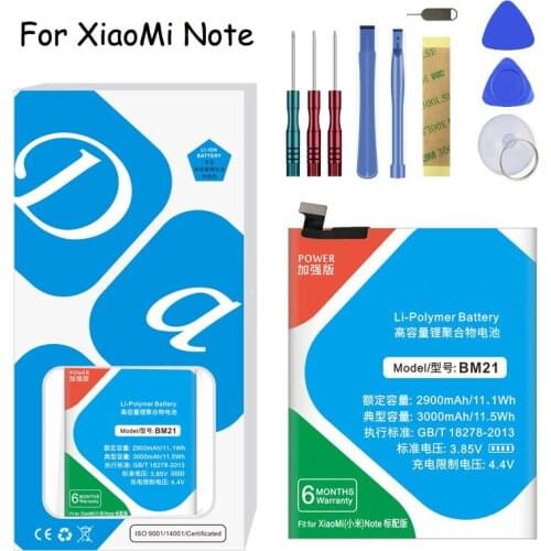 BM21 Lithium Polymer Battery For Xiaomi Note 3GB RAM 3000mAh Mobile Phone Replacement Battery + Free Tools