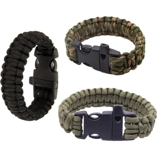 Emergency Rescue Bracelet With Whistle Paracord Survival Bracelet Tactical Climbing Rope Outdoor Parachute Cord Accessories