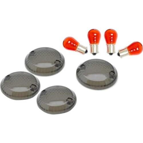 Free shipping 4 PCS Smoke Turn Signal Lens Lenses With Amber Bulbs For 1986-2003 Suzuki Savage 650 / LS650