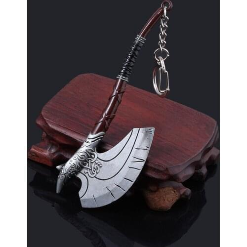 God Of War 4 Kratos Axe Keychain Cosplay Metal Weapon Model Pendant Keyring For Fans Car Motorcycle Jewelry Accessories Gift