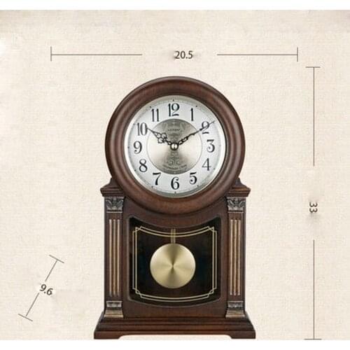 Retro Solid Wood Clock Decoration Living Room Retro Mute Clock Chinese Style Vintage Pendulum Clock Large Ornaments Pendulum