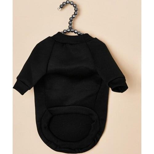Black Stylish Puppy Soft Sweater Jacket Thinking Dog Shirt Round Neck for Autumn