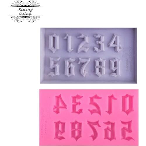 Digital 0-9 shape silicone mold cake decorating tool chocolate candy molds sugar technology