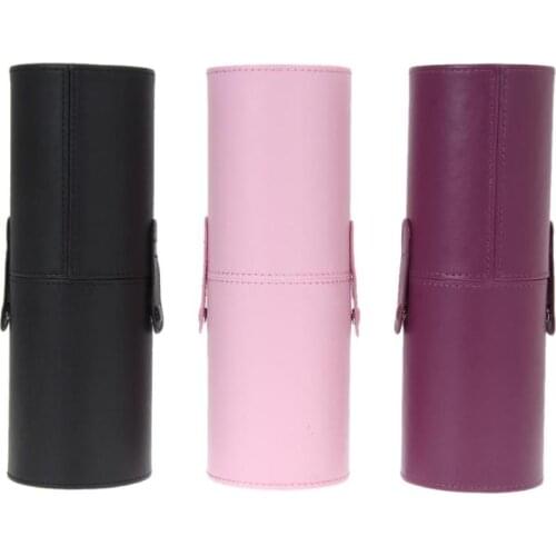 8.9'' Travel Leather Cosmetic Brush Pen Holder Storage Makeup Empty Holder