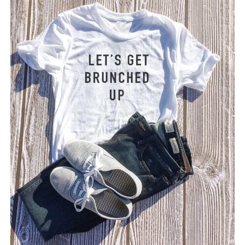 Lets Get Brunched Up Brunch Sunday Funday Sunday Breakfast T-shirt 2021 Coffee Drinking Shirt Aesthetic T-shirt Tee Tops