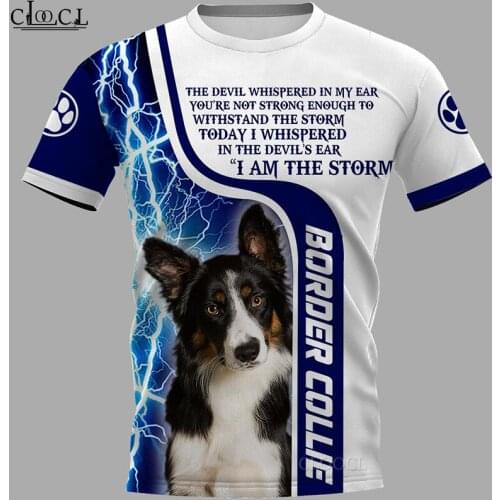 HX Newest Popular Border Collie Unisex T-Shirt Men Streetwear 3D Print Harajuku Short Sleeve Casual Pullover Drop Shipping