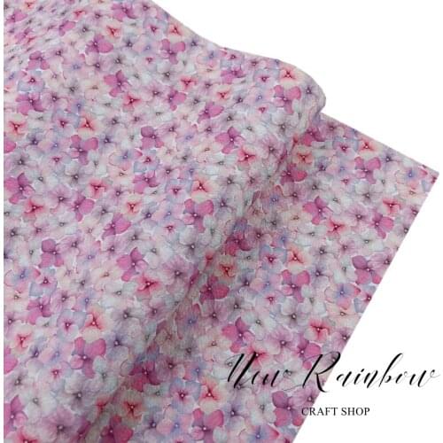 New Rainbow 30x138cm/Roll Pink Romantic Floral Litchi Leatheretter For Bows, Accessories, Earrings, DIY Crafts, Homedecors