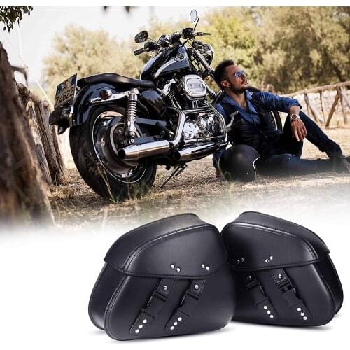 Motorcycle Saddle Bags Leather Storage Tool Sissy Bar Side Pouch Bags For Sportste 1200 For Honda Motor Parts