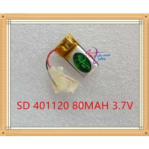 L energy Bluetooth headset panels 3.7V lithium battery 3D glasses MP3 self timer pole batteries 401120 80mAh large capacity