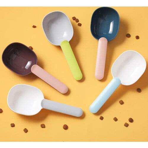 Pet Cats Dogs Food Shovel Feeding Scoop Mutli-function Plastic Portable Feeding Spoon Pet Utensil