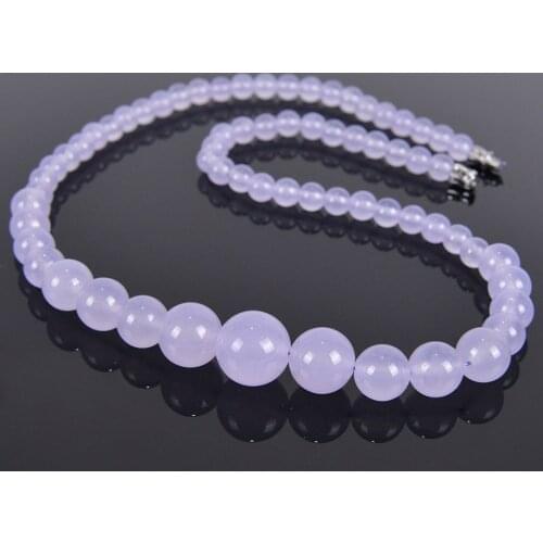 Fashion Round Bead Blue Opal Stone Necklace Natural Stone 6-14mm Yoga Balance Reiki Healing Women Jewelry T014