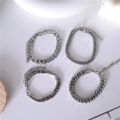 Fashion new titanium steel men and women models simple and versatile Cuban chain NK chain hot sale
