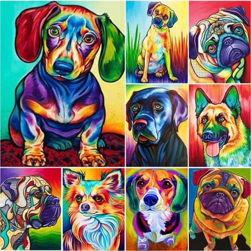 5D DIY Diamond Painting Animal Dog Rhinestone Picture Full Square/Round Diamond Embroidery Rhinestone Kit Mosaic Decoration Gift
