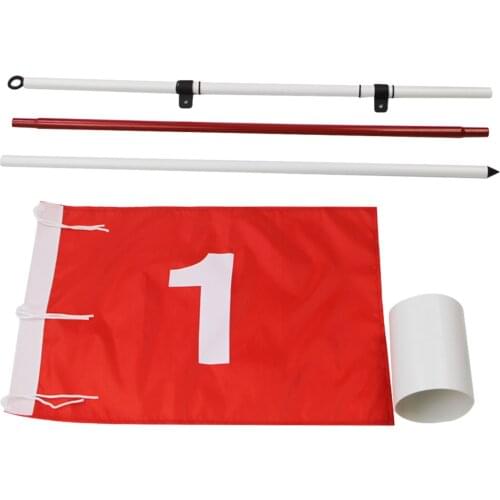 Portable Golf Flagsticks Set Golf Practice Hole Cup Putting Green Flag All 6 Feet Golf Pin Flags, 3 Section