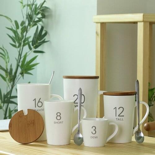 New Home Mug Digital Creative Couple Water Cup Home Drinking Cup Office Coffee Cups Nordic White Ceramic Mugs Large Capacity