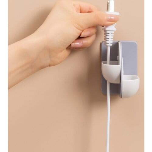 New Double-side Wall Organizer Shelf Plug Holder Rack Bathroom Toothbrush Holder Stand Razor Storage Shelf Wall-hanging Rack