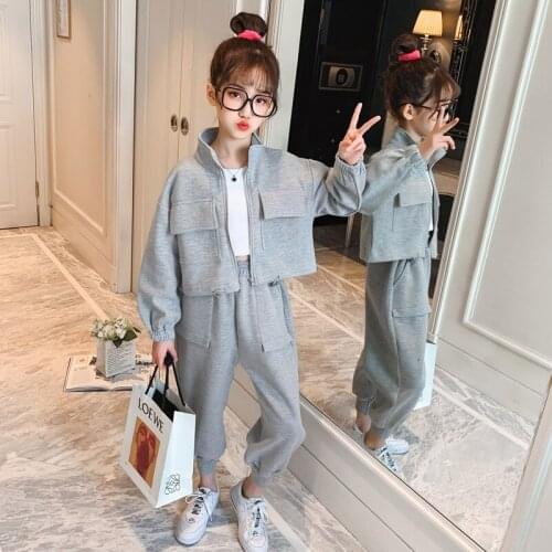 Charming Childrens Clothes Baby Girls Tops+ Pants 2pcs/Set Kids Spring Summer Costume Teenage Movement Clothing High Quality