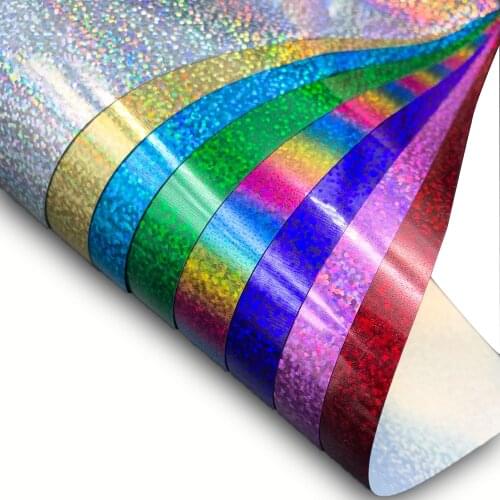 8 Sheets Bundle 12"x 10" Sparkling Hologram Heat Transfer Heat Press Tshirt Film Making Letter Pattern for Iron on Garment DIY