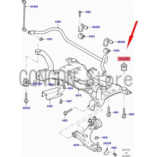 CAR front axle rubber sleeve Under the septum For dMo nd eoF oc us Front balance bar rubber sleeve Front arm rubber sleeve