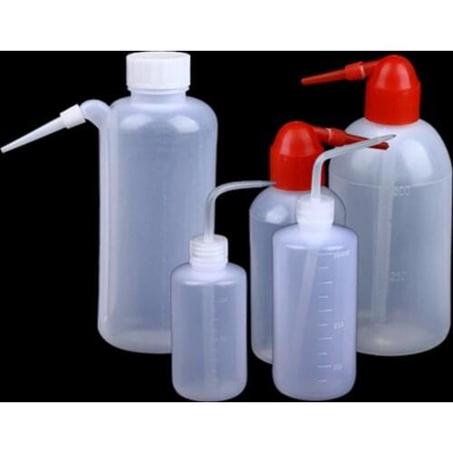 1/2/3/4/5/6pcs Plastic Non-sealed Sample Storage Container 250/500/1000mL Narrow Mouth Elbow Cylinder with Inner Lid Hose Bottle
