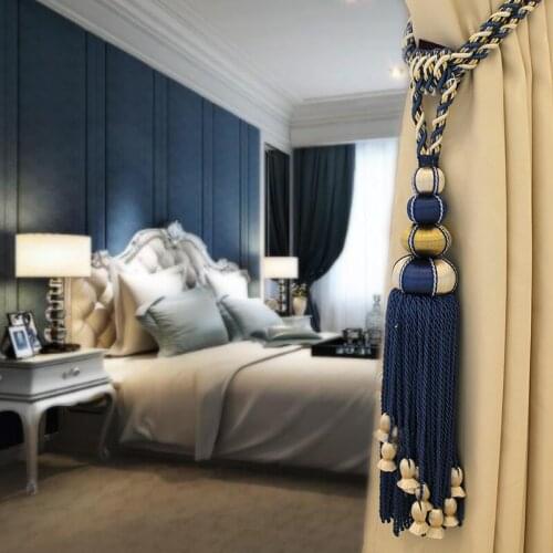 1 pair curtain tieback europe straps hanging ball Spike tassle accessories rope tie buckle hanging tie tape back M575