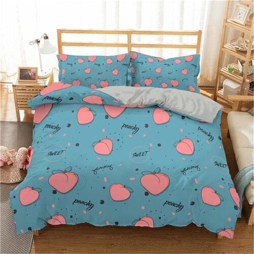 Fresh Fruit Patterned Feather Duvet Cover Bedding Pineapple Bedding Integrated Child Bedroom Bedding
