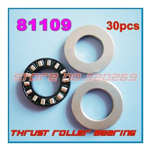 30pcs 45*65*14Mm Cylindrical Roller Thrust Bearing Assembly 81109 K81109TN GS81109 Seat Ring WS81109 Shaft Housing Washer