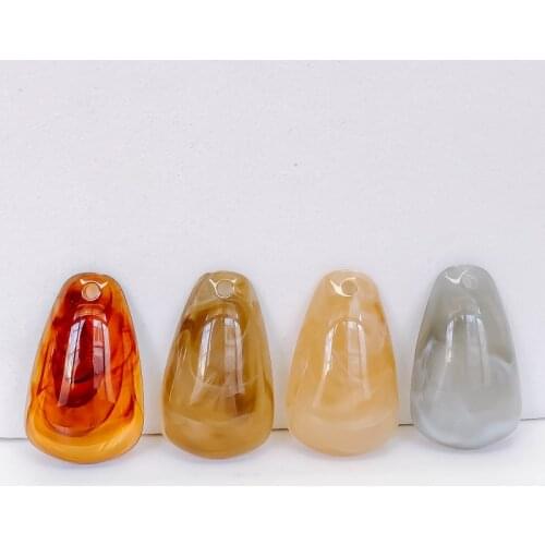 Resin Clear Eardrop Pendant One Hole Flat Back Base Jewelry Component Diy Handmade Accessories Material 10pcs