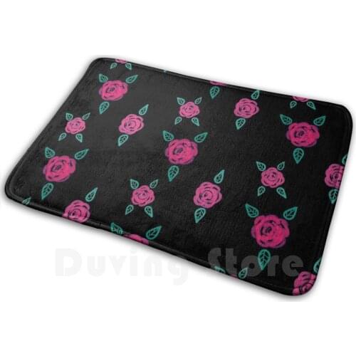 Roses And Leaves On Dark Backgroundcarpet79 Carpet Roses Leaves Pattern Dark Background Emo