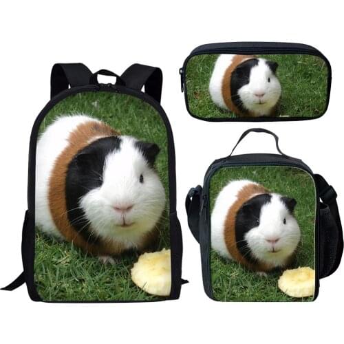 3D Animal Guinea Mouse Backpack Children Satchel Casual Book Bag School Bag Set For Kids Boy Girls Backpack Mochila Escola
